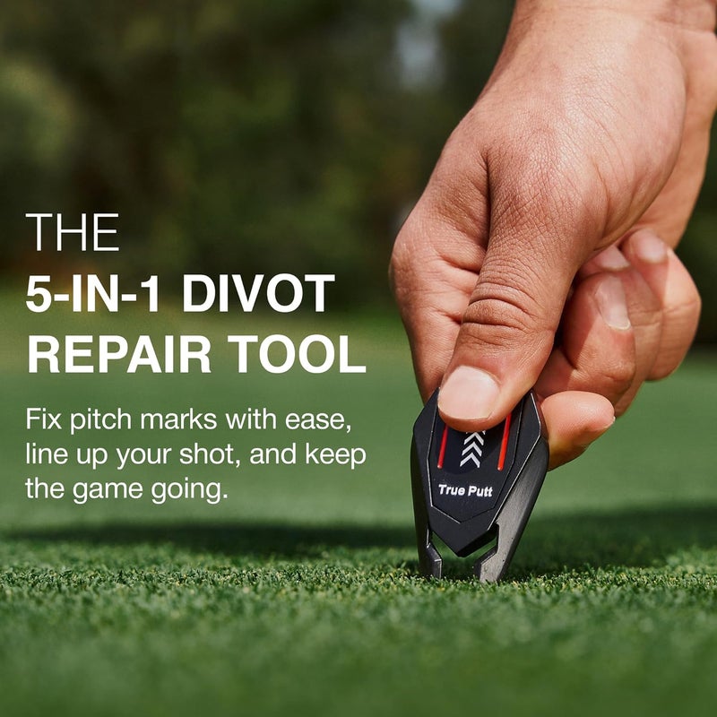 Ghost Golf Divot Tool - 5-in-1 Divot Repair Tool & Ball Marker Alignment Aid - Fix Pitch Marks on The Green - Club Rest & Groove Cleaner - Golf Equipment for Men & Women - Image 2